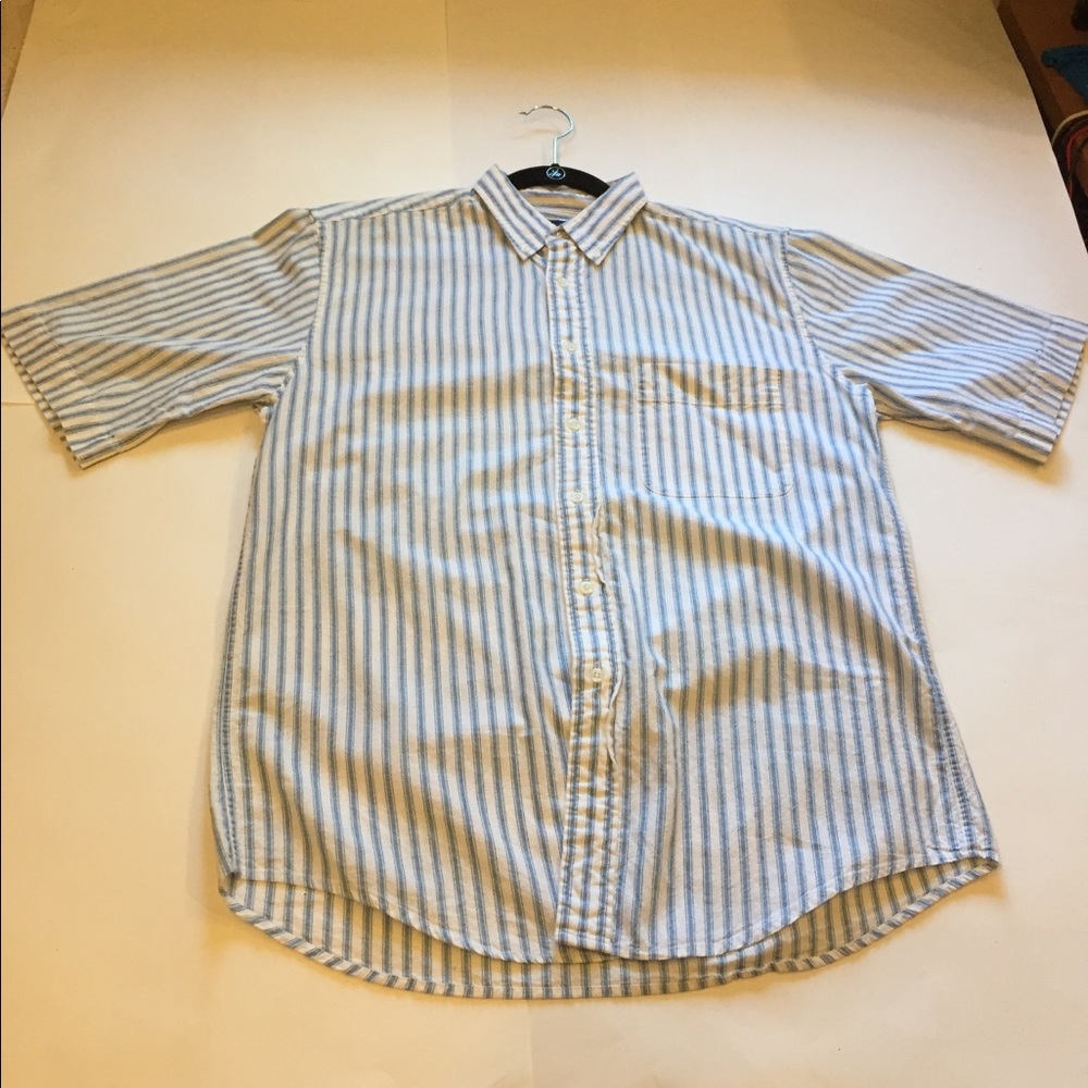 Blue / white striped button up